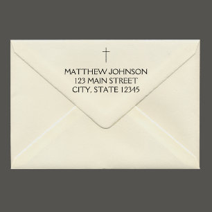 Sello De Caucho Elegante dirección de la cruz negra