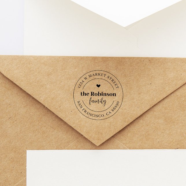 Sello De Caucho Elegante dirección de retorno de familia de ida y  (Subido por el creador)
