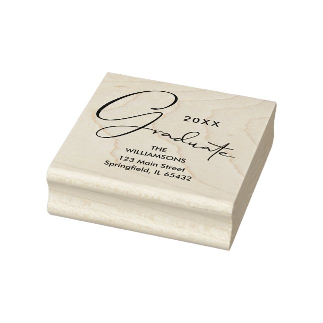 Sello De Caucho Elegante dirección de retorno de script de graduad (Sello)