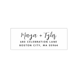 Sello De Caucho Elegante dirección manuscrita con letra moderna