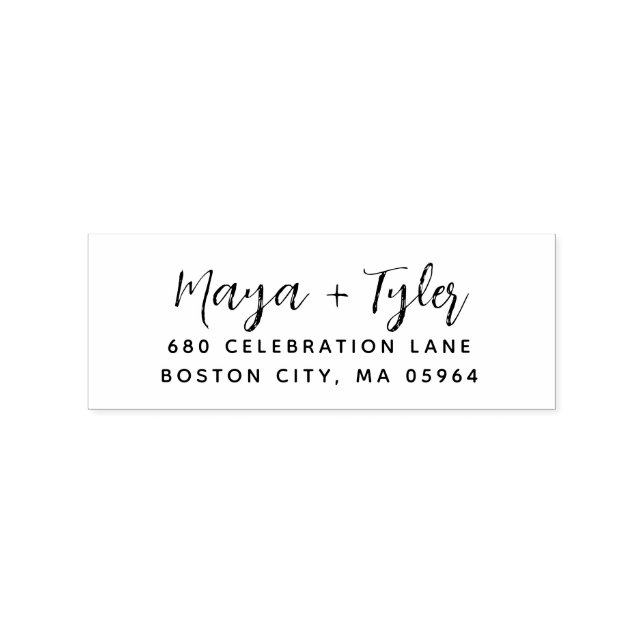 Sello De Caucho Elegante dirección manuscrita moderna (Impresión)