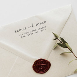 Sello De Caucho Elegante Elegante Elegante Pareja Boda Moderna Sim