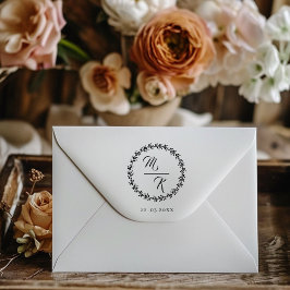 Sello De Caucho Elegante, elegante guirnalda monográfica