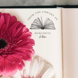 Sello De Caucho Elegante Escritura Clásica De La Biblioteca De Ant