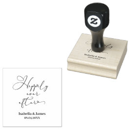 Sello De Caucho Elegante, feliz para siempre después de romántico