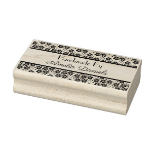 Sello De Caucho Elegante flor Oriental Hecha a mano por