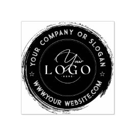 Sello De Caucho ELEGANTE GOMA DE RONDA DE GRUNGE | Logotipo de neg