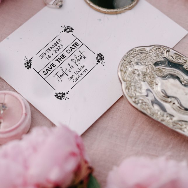 Sello De Caucho Elegante Guardar la pareja de fechas (Subido por el creador)