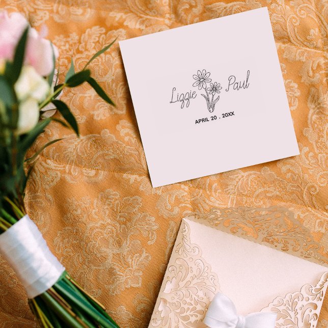 Sello De Caucho Elegante guión de flor Guardar la fecha (Subido por el creador)