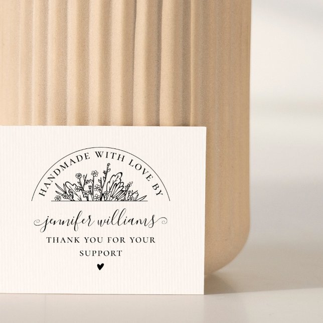 Sello De Caucho Elegante Guión Floral Whimsical Hecho A Mano Con A (Subido por el creador)