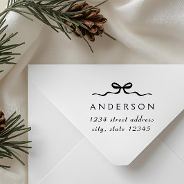 Sello De Caucho Elegante lazo de Navidad Nombre de la familia Dire