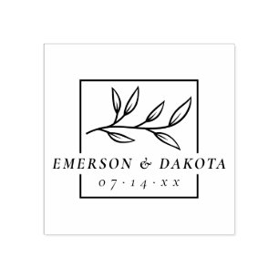 Sello De Caucho Elegante Letter Boda Botánica Salva La Fecha