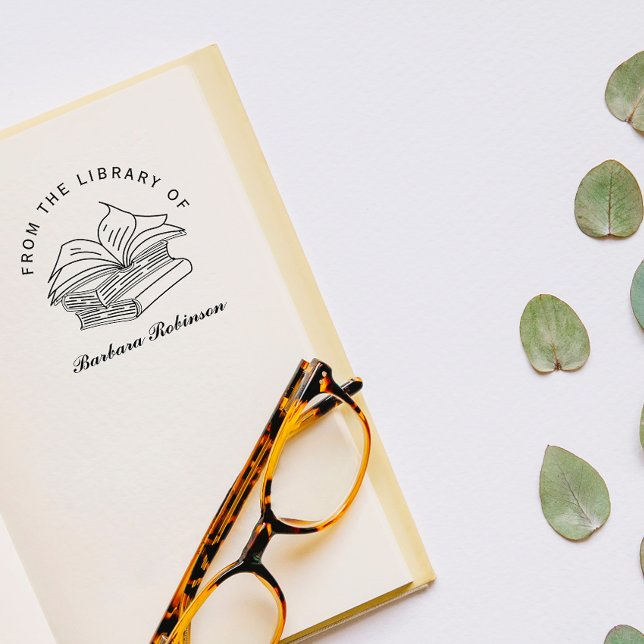 Sello De Caucho Elegante libro de biblioteca de Personalizados dib (Subido por el creador)