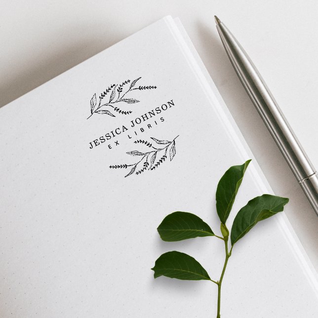 Sello De Caucho Elegante libro de nombres personalizado de lavanda (Subido por el creador)