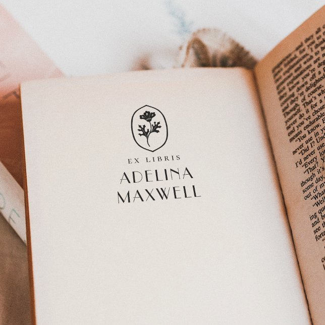 Sello De Caucho Elegante libro de planchas de floral vintage ex li (Rubber Stamp Mock-up)