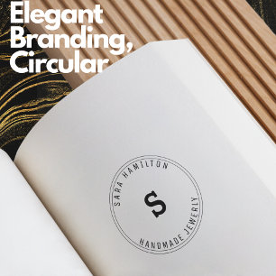 Sello De Caucho Elegante marca circular para pequeñas empresas
