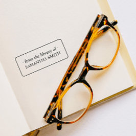 SELLO DE CAUCHO ELEGANTE MARCADOR DE LIBRO ENMARCADO CON NOMBRE PA