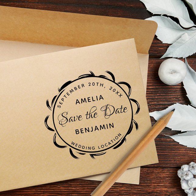 Sello De Caucho Elegante matrimonio de tipografía de marco Guardar (Subido por el creador)