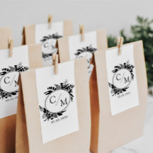 Elegante, monograma, corona de arte, Bodas