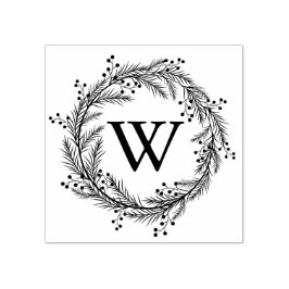 Sello De Caucho Elegante Monograma de flor