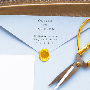 Sello De Caucho Elegante nombre de boda dirección de retorno clási