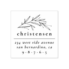 Sello De Caucho Elegante nombre de familia botánica y dirección de