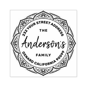 Sello De Caucho Elegante nombre de familia de Personalizado de mar