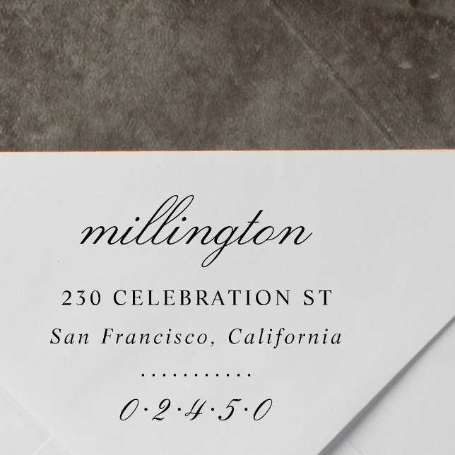 Sello De Caucho Elegante Nombre de familia de script y dirección d (Subido por el creador)