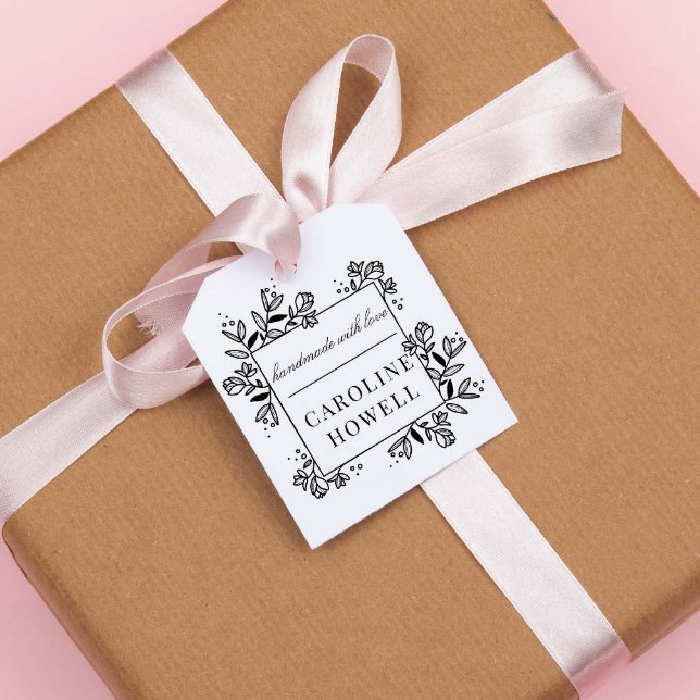 Sello De Caucho Elegante nombre floral personalizado hecho a mano  (Subido por el creador)