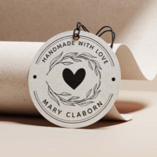 Sello De Caucho Elegante nombre personalizado del corazón hecho a