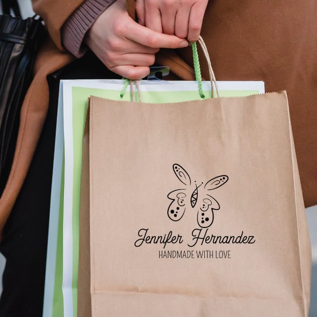 Sello De Caucho Elegante Personalizado de mariposa hecho a mano gr (Subido por el creador)