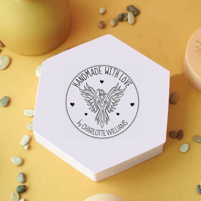 Sello De Caucho Elegante Personalizado Fénix hecho a mano con amor (Subido por el creador)