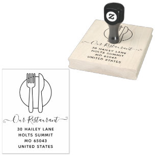 Sello De Caucho Elegante Restaurante Minimal Clásico Profesional