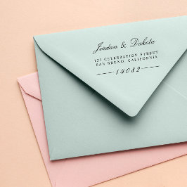 Sello De Caucho Elegante Script Custom Names Boda Dirección de dev