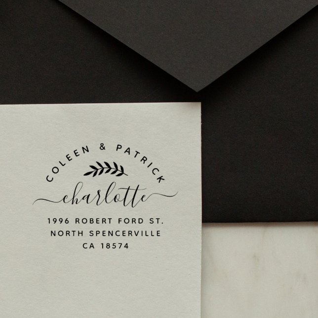 Sello De Caucho Elegante Script Simple Dos Nombres Dirección de de (Subido por el creador)