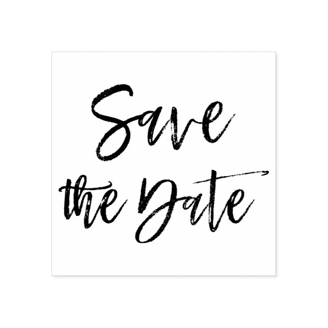 Sello De Caucho Elegante Script Wedding Save the Date (Impresión)