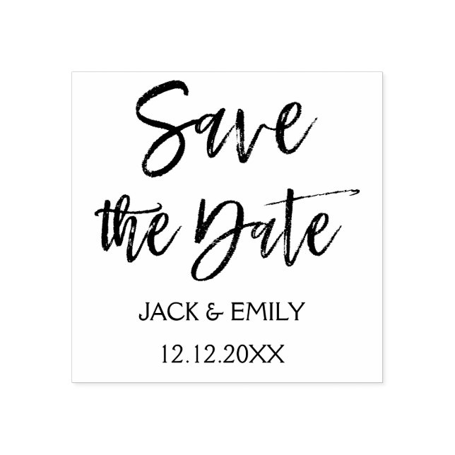 Sello De Caucho Elegante Script Wedding Save the Date (Impresión)