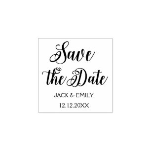 Sello De Caucho Elegante Script Wedding Save the Date