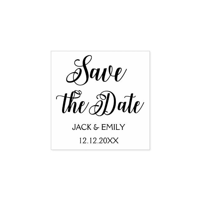 Sello De Caucho Elegante Script Wedding Save the Date (Impresión)