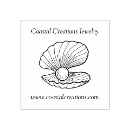 Sello De Caucho Elegante Shell con el logotipo de arte de la línea