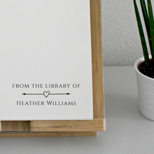 Sello De Caucho Elegante Simple De La Biblioteca De Nombre Persona (Subido por el creador)