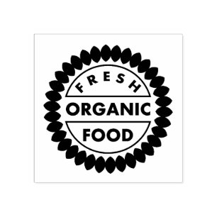 Sello De Caucho Elegante tipografía de alimentos ecológicos fresco