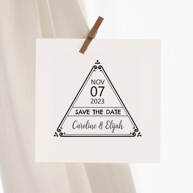 Sello De Caucho Elegante Triángulo Guardar el Boda de fechas (Subido por el creador)
