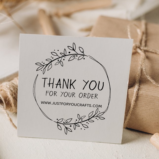 Sello De Caucho Elegante Vegetación Gracias Por Su Pedido (Stylish Greenery Thank You For Your Order Rubber Stamp)