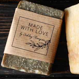 Sello De Caucho Elegante verde personalizado hecho a mano por