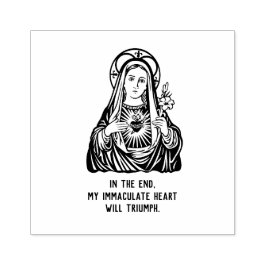 Sello De Caucho Elegante Virgen Religiosa María Corazón Inmaculado