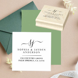 Sello De Caucho Elegante y elegante monograma de boda