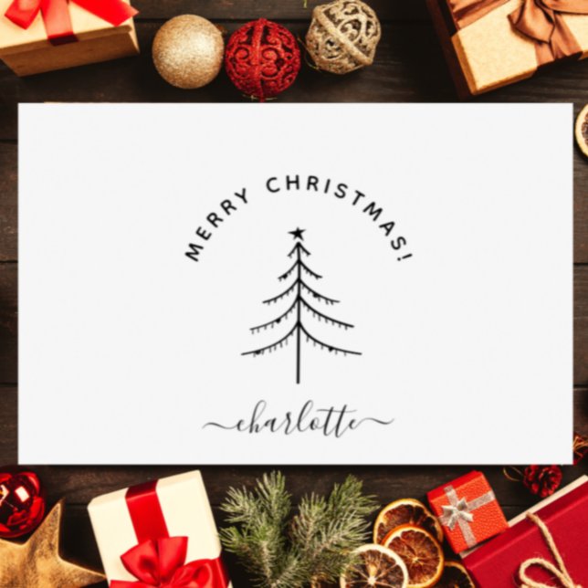 Sello De Caucho Elegante y estirado en mano Feliz Navidad (Subido por el creador)