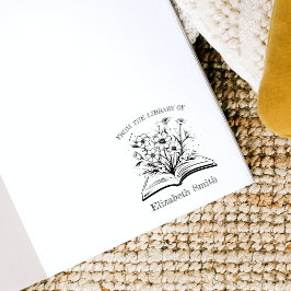 Sello De Caucho Elegante Y Jugador Personalizado De Libros De La B