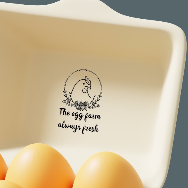 Sello De Caucho Elegante y personalizada casa de campo de huevos d (Personalized Elegant Monogram Eggs Farmhouse Rubber Stamp)